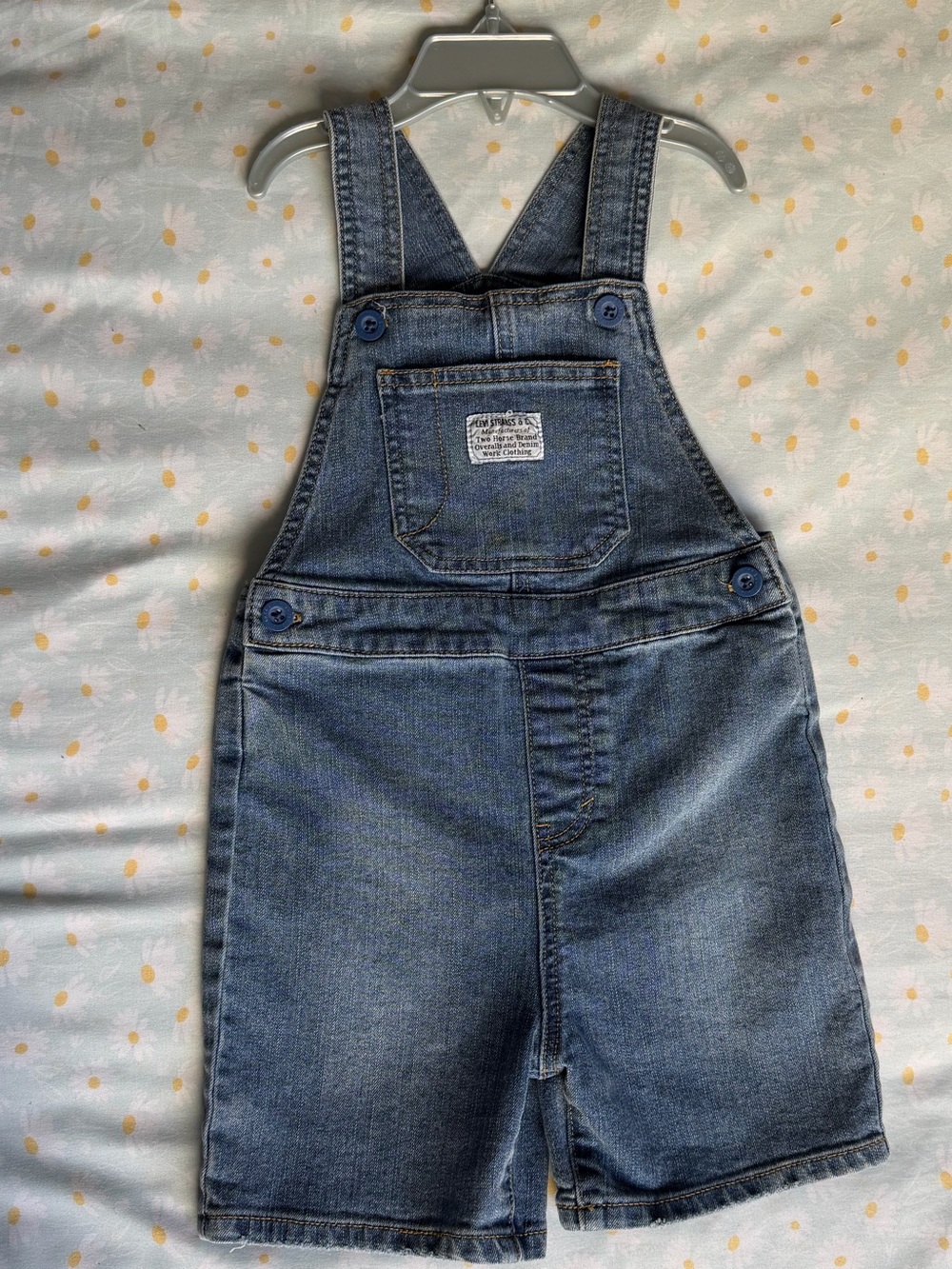 Levi's Kids Blue Denim Short Overalls